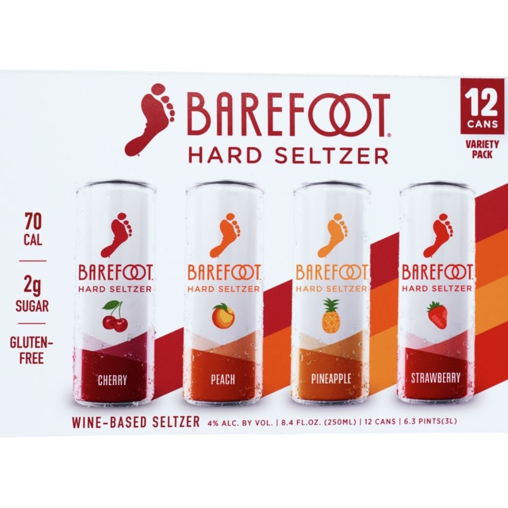 Barefoot Hard Seltzer Variety 12 Pack 250mL Elma Wine Liquor