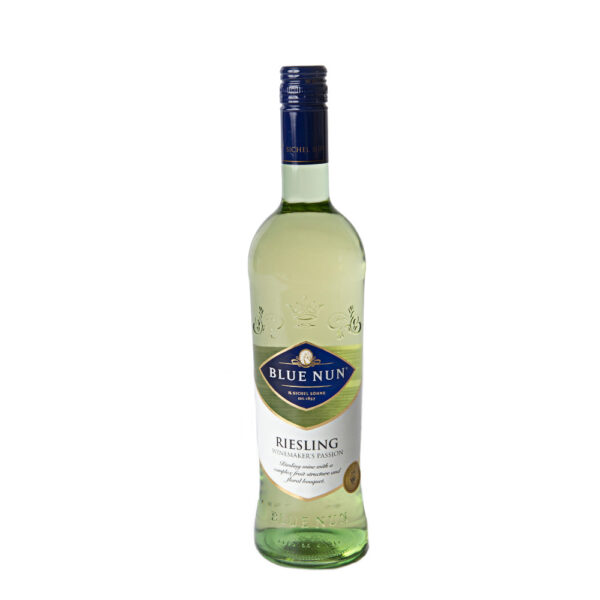 Blue Nun Riesling 750ml - A fine Riesling produced from grapes picked in the Rhine Valley of Germany. A lusciously full-bodied wine with new world characteristics, delivering tropical fruit flavors.