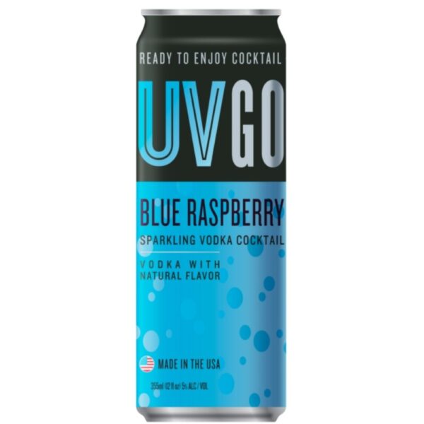 UV Go Blue Raspberry Sparkling Vodka Cocktail 4 Pack