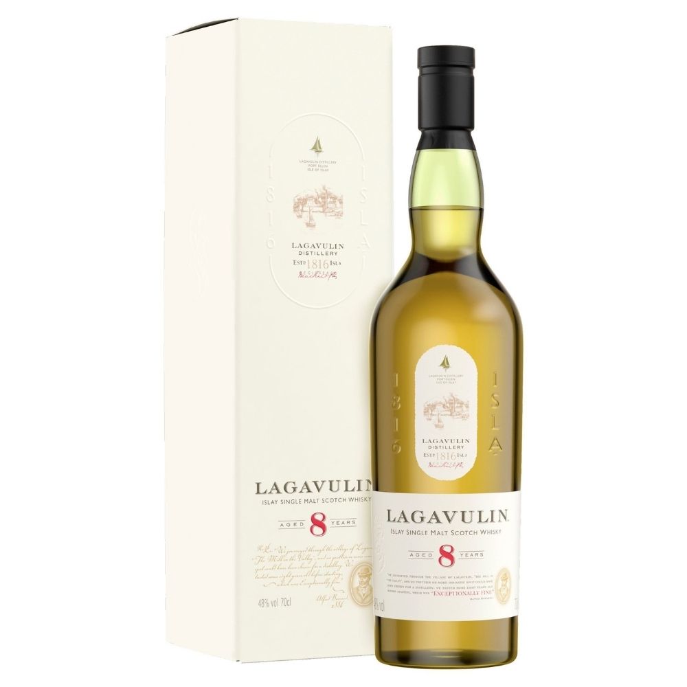 Lagavulin Islay Single Malt Scotch Wine 750mL Year & Elma 8 Liquor 