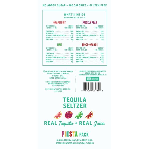 High Noon Tequila & Soda Fiesta Variety 8 Pack Nutrition