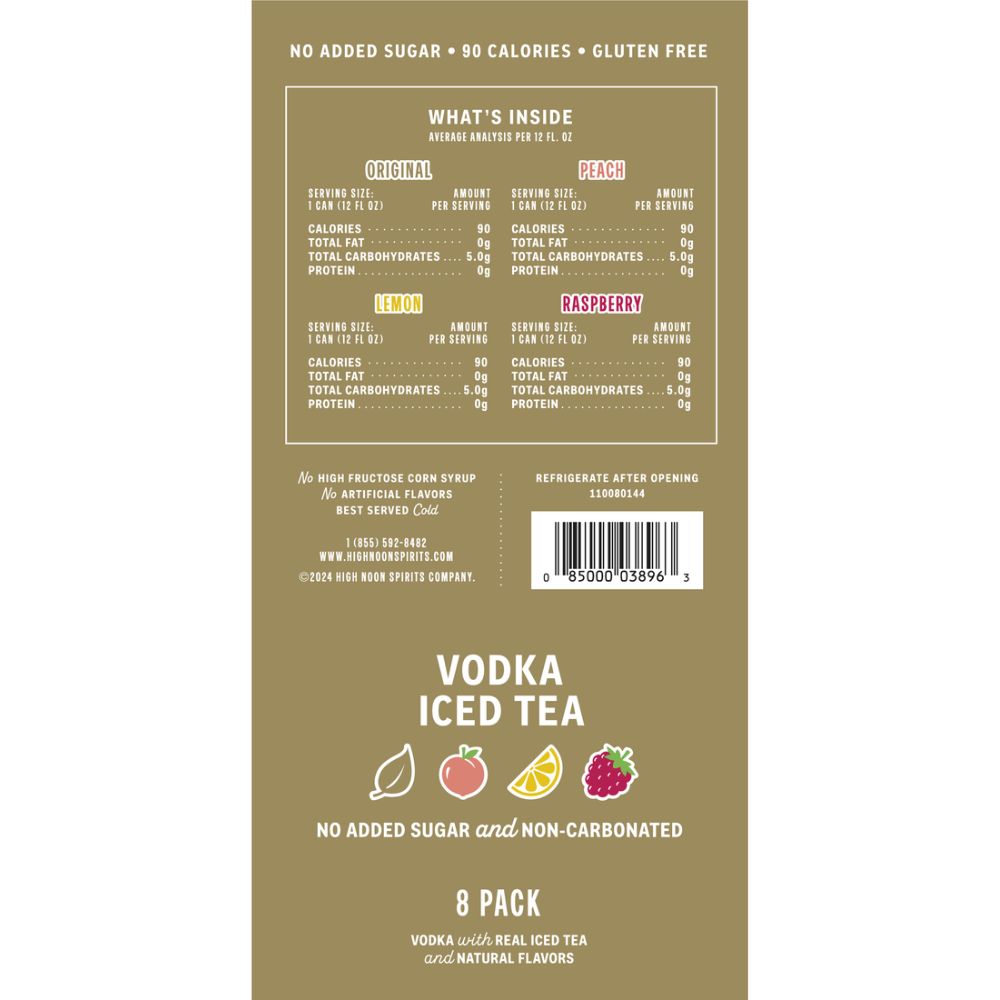 High Noon Vodka Iced Tea Variety 8 Pack 355mL