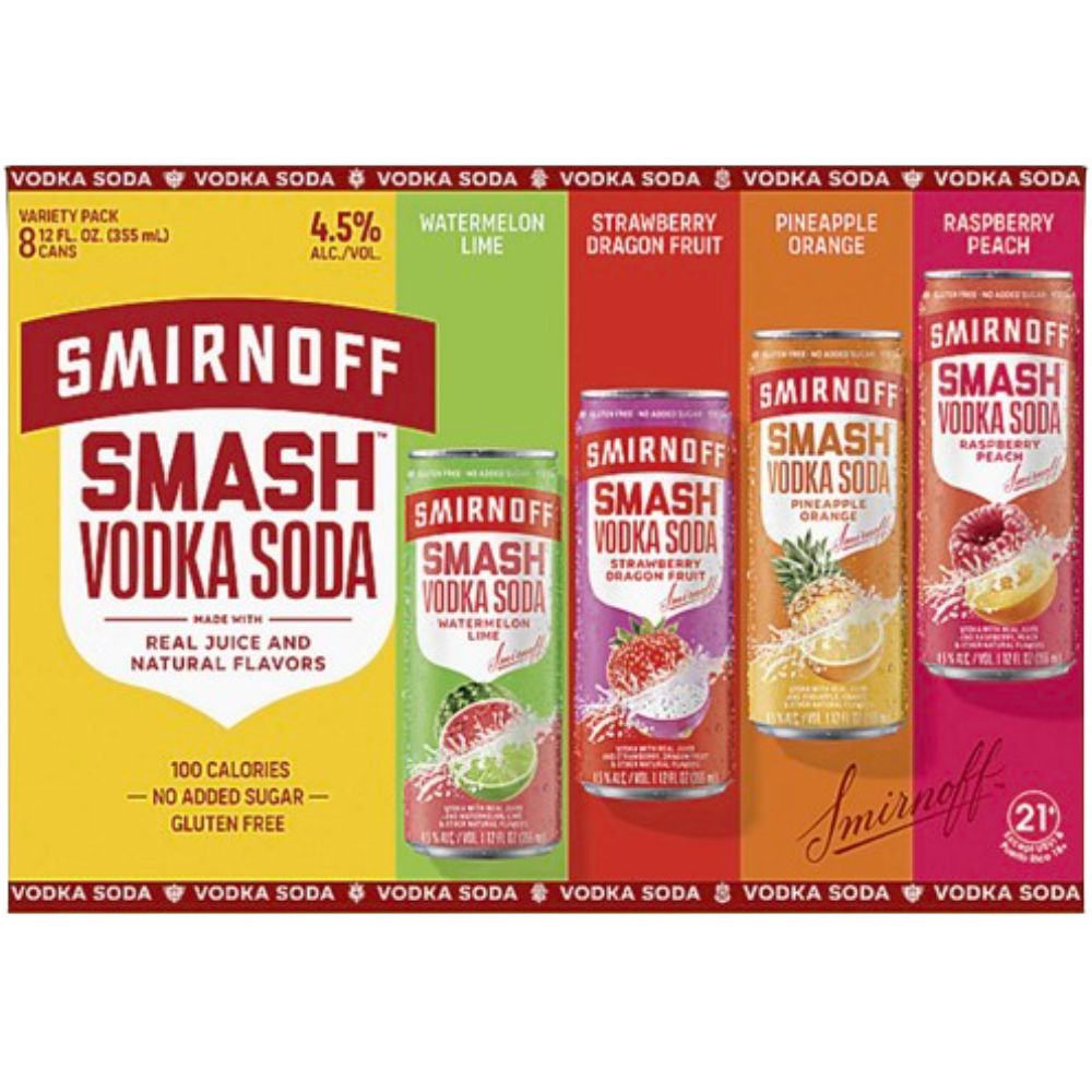 Smirnoff Smash Vodka Soda Variety 8 Pack